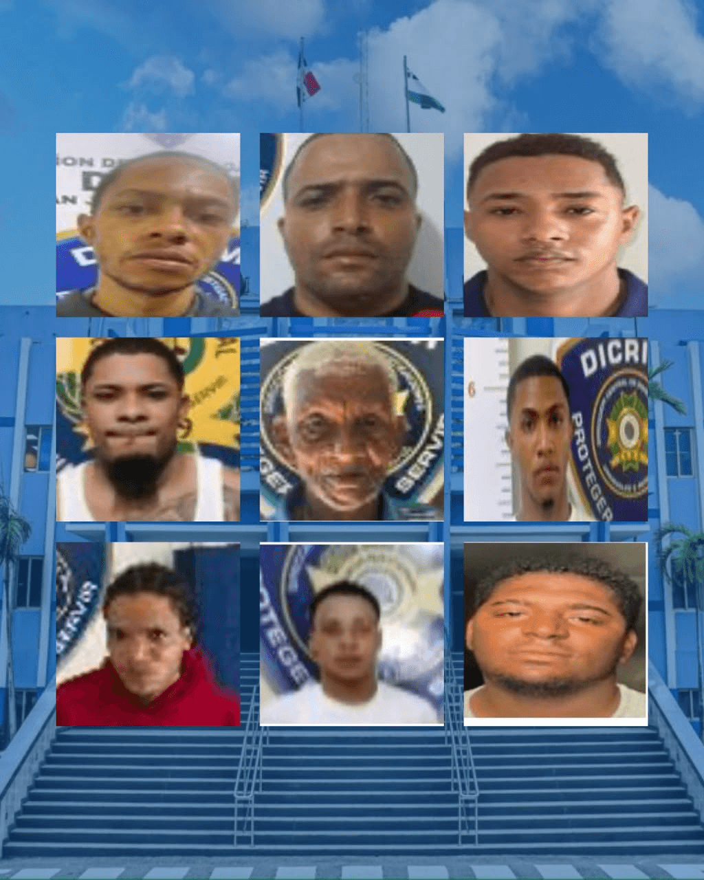 Algunos de los mas de 60 involucrados